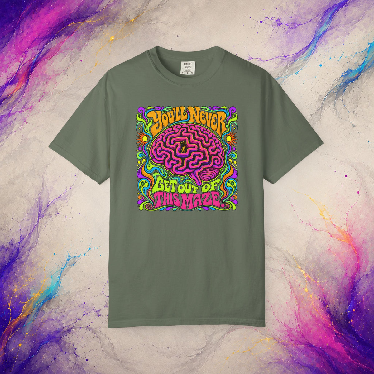You’ll Never Get Out of This Maze T-Shirt | Psychedelic Brain Graphic Tee