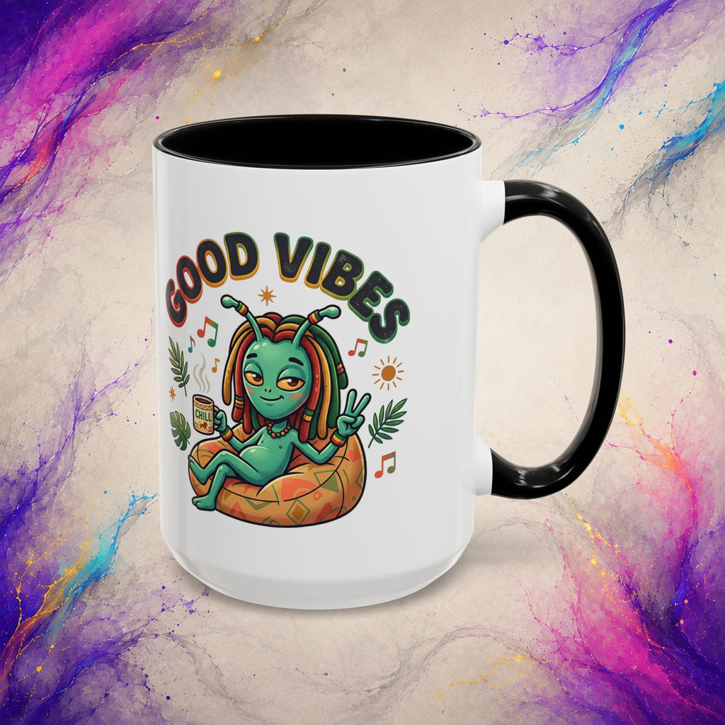 Good Vibes Alien Mug | Retro Cosmic Coffee Cup