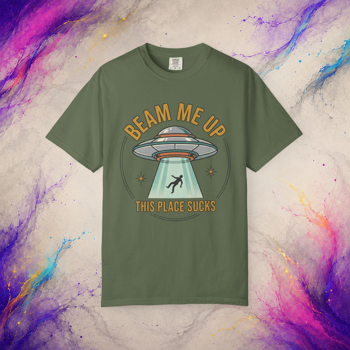 Beam Me Up This Place Sucks Tee | Retro UFO Shirt