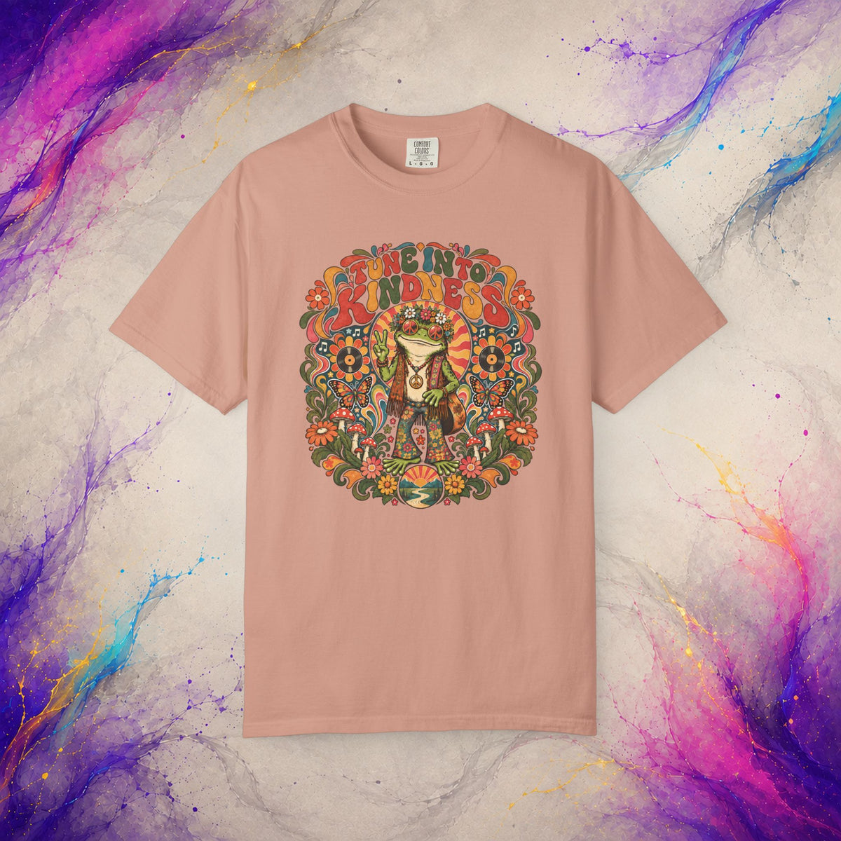 Tune Into Kindness Tee | Peace Frog Graphic T-Shirt
