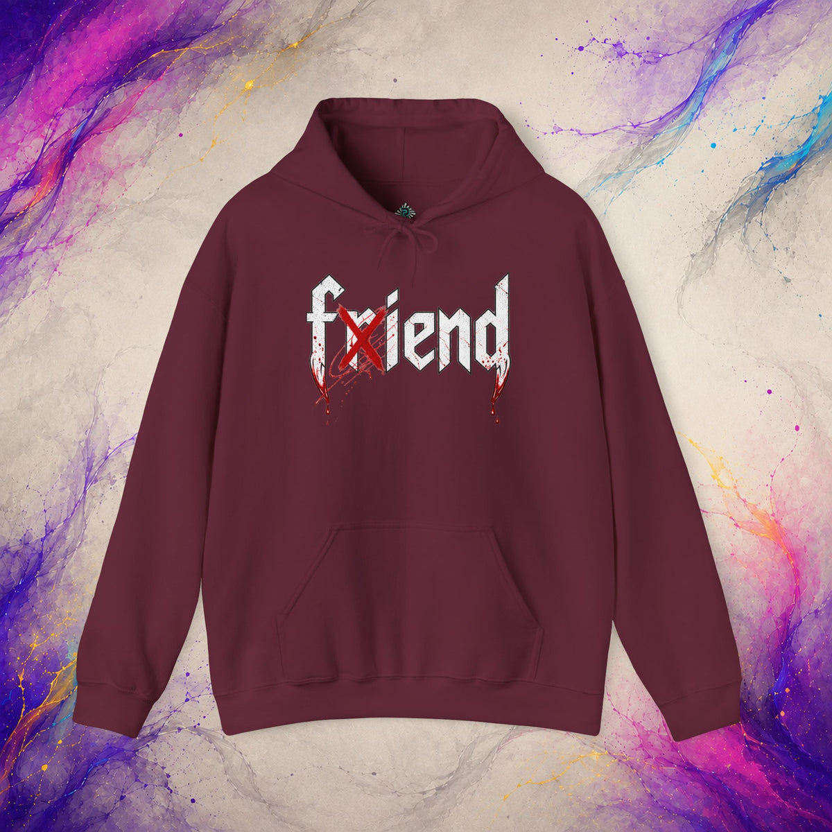 Friend/Fiend Pullover | Minimal Horror Graphic Hoodie