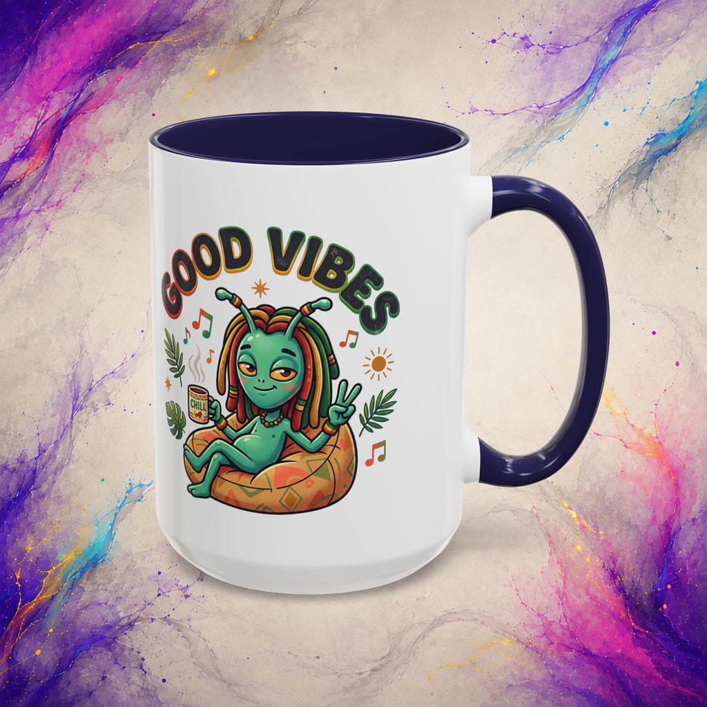 Good Vibes Alien Mug | Retro Cosmic Coffee Cup