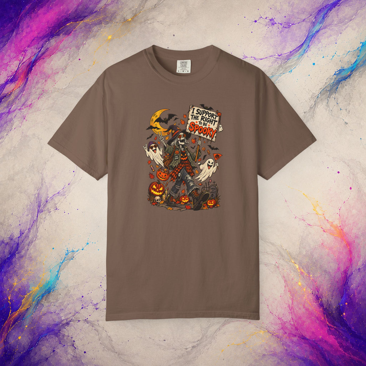 I Support the Right to Be Spooky Tee | Halloween Skeleton T-Shirt