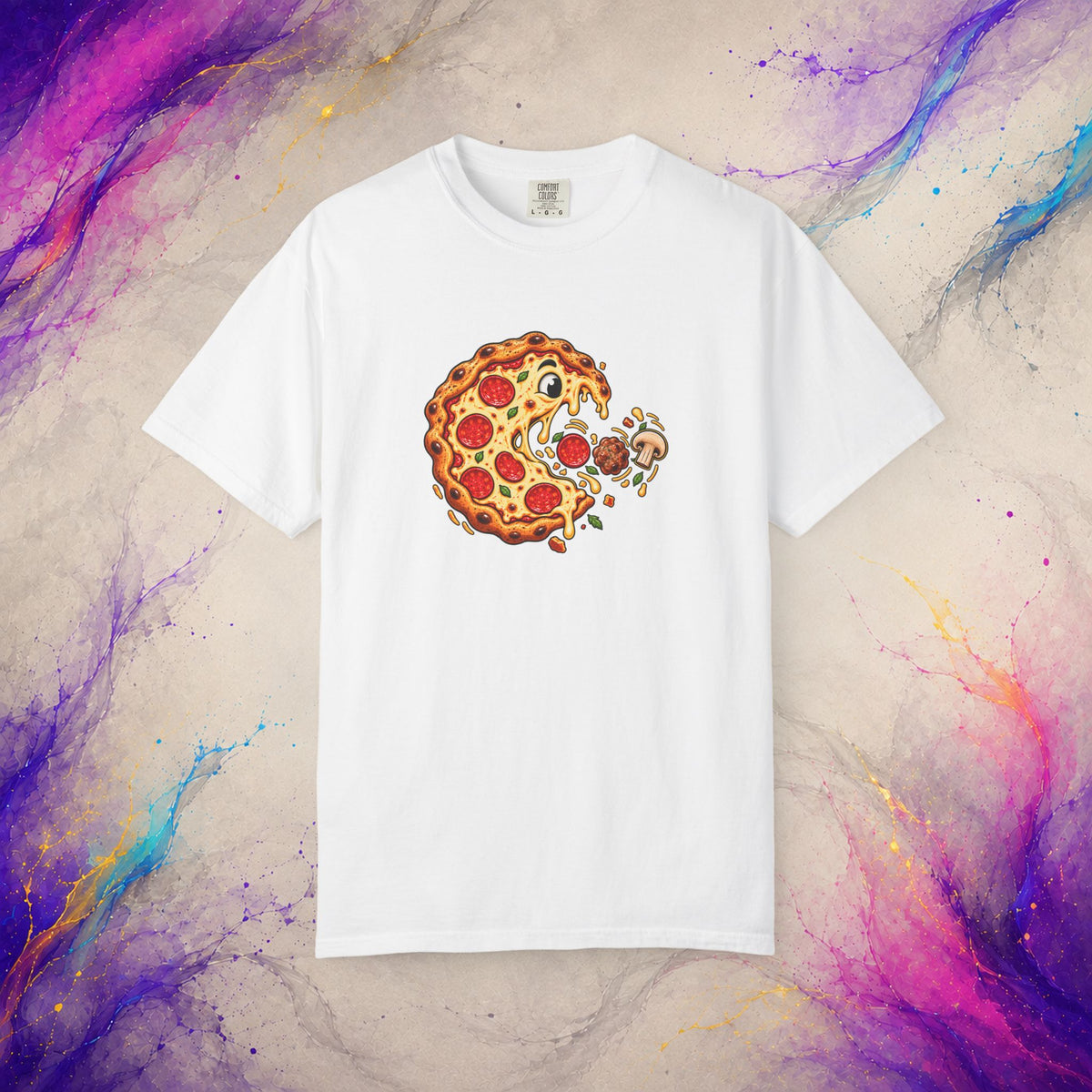 Pizza Chase Tee | Retro Arcade Inspired Pizza Graphic T-Shirt