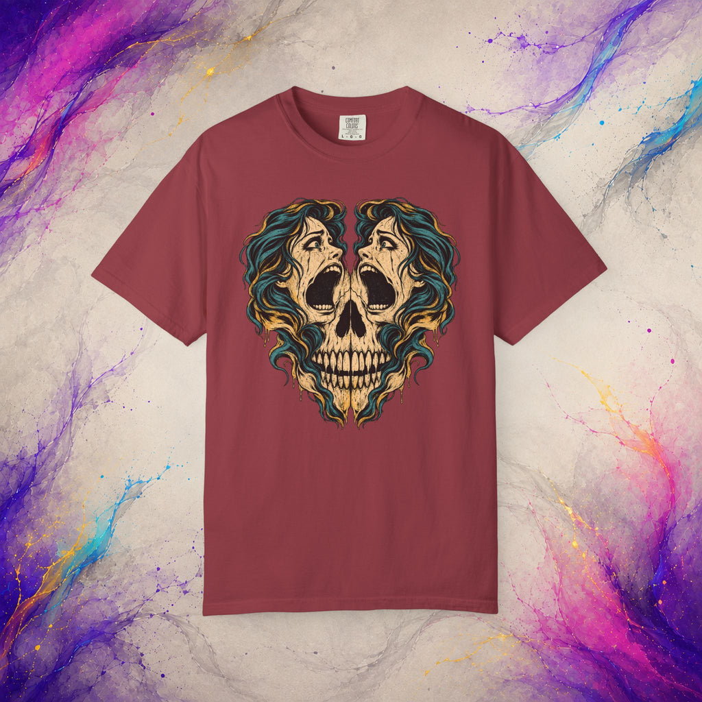 Split Scream Tee | Surreal Skull Horror Shirt