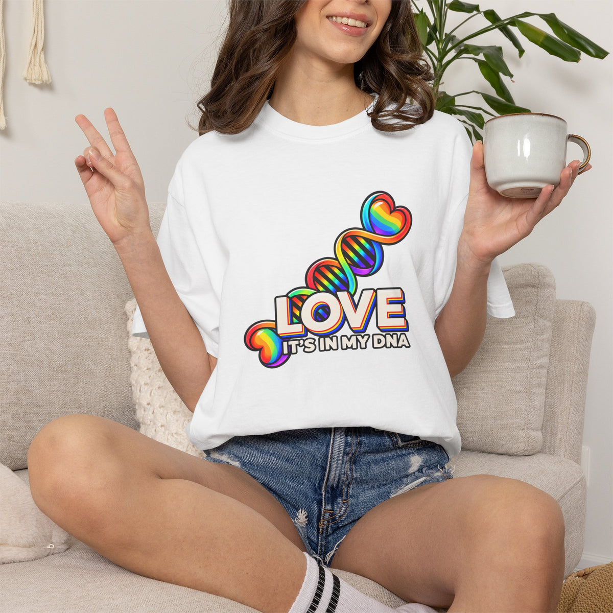 Love Is in My DNA T-Shirt | Rainbow Pride Graphic Tee
