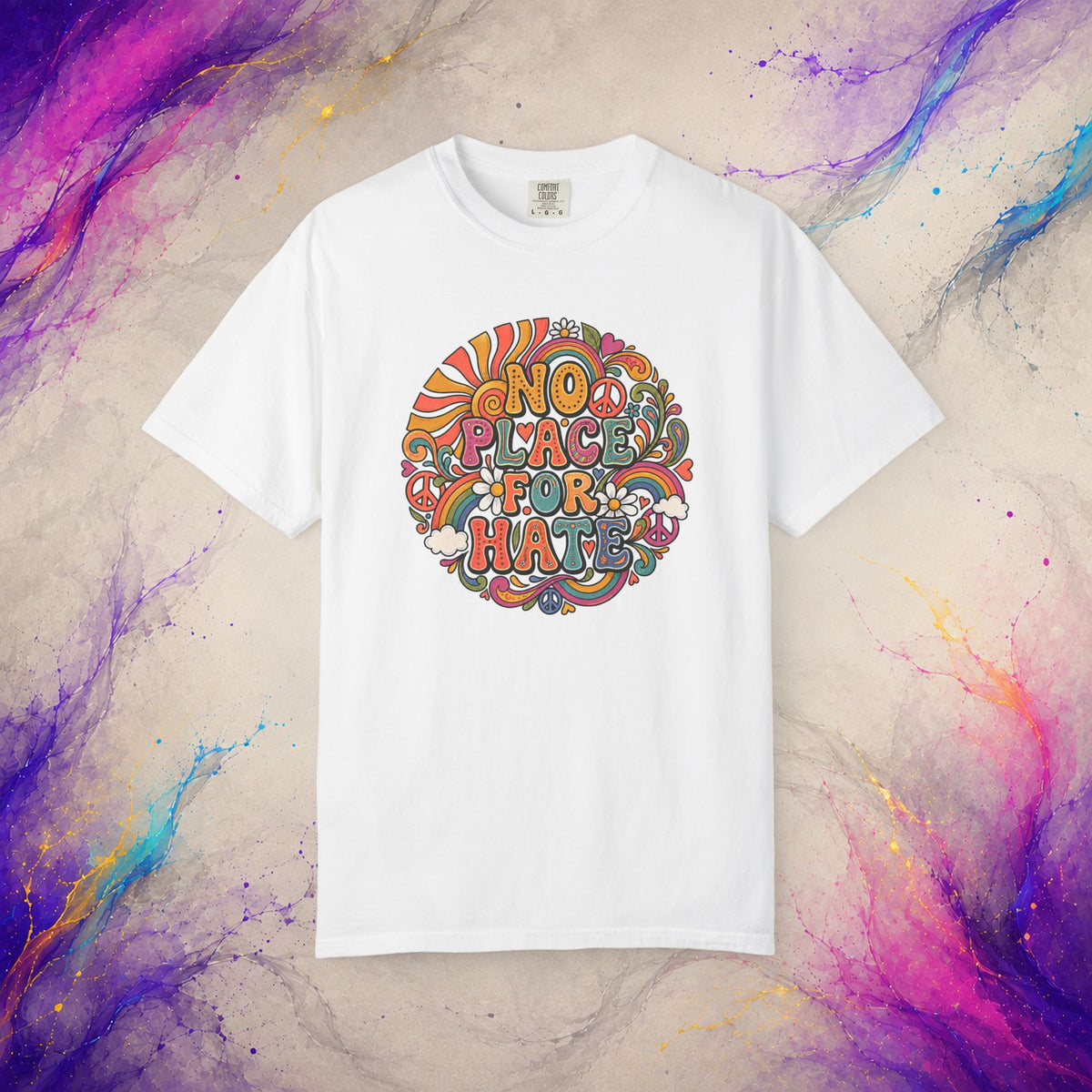No Place for Hate Tee | Retro Peace Graphic T-Shirt