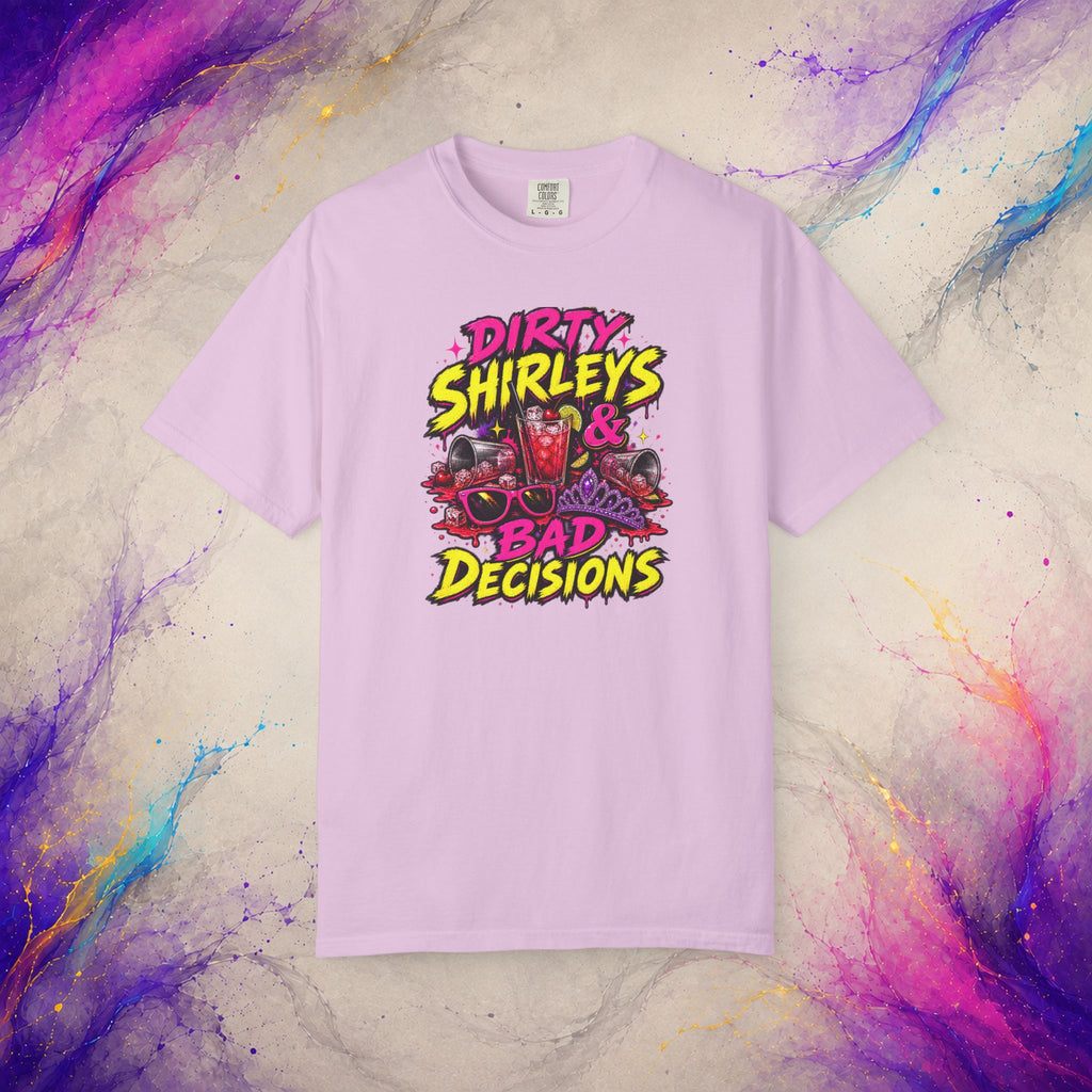 Dirty Shirleys & Bad Decisions T-Shirt | Retro Cocktail Graphic Tee