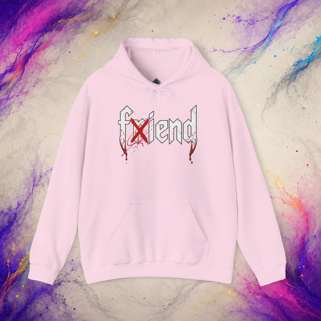 Friend/Fiend Pullover | Minimal Horror Graphic Hoodie