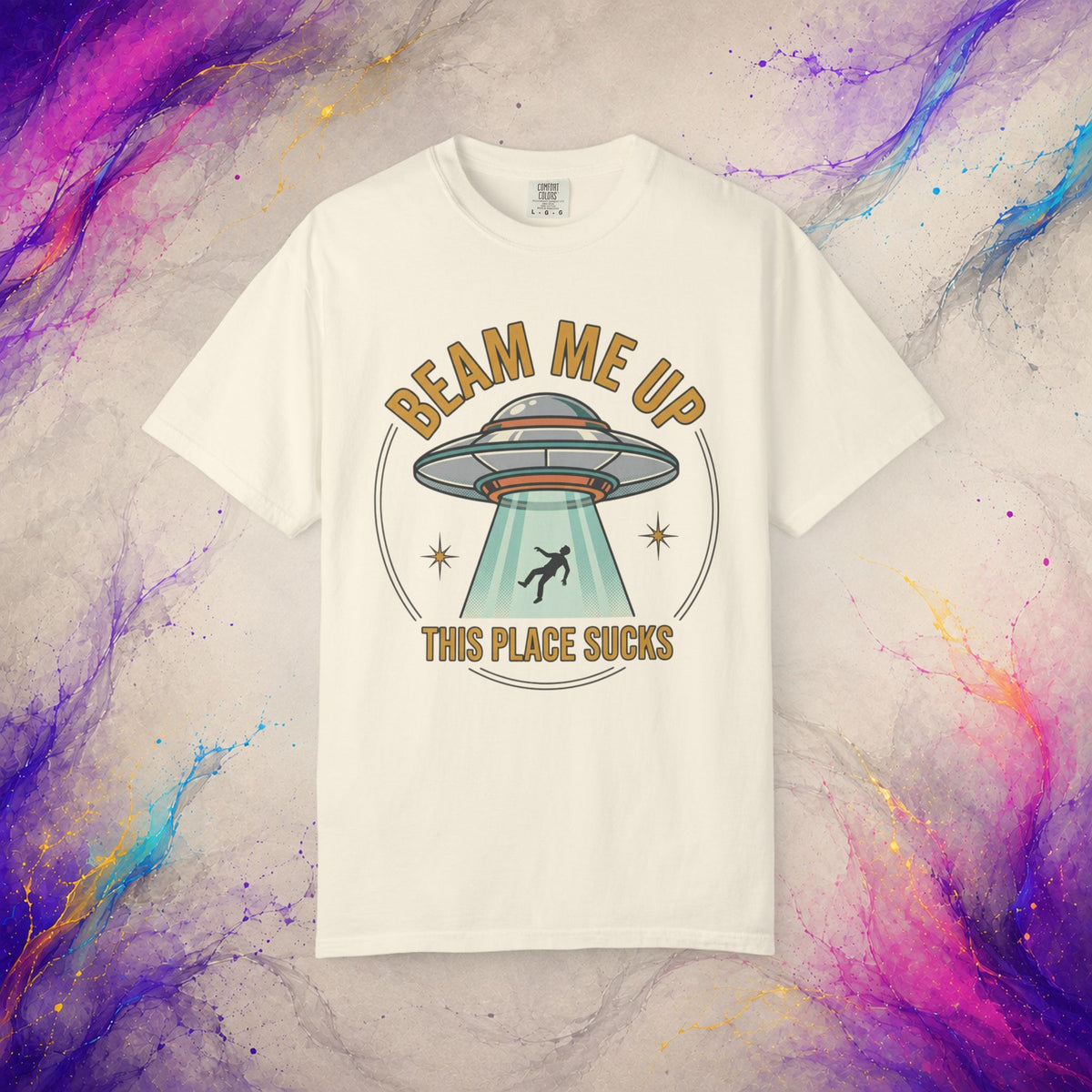 Beam Me Up This Place Sucks Tee | Retro UFO Shirt