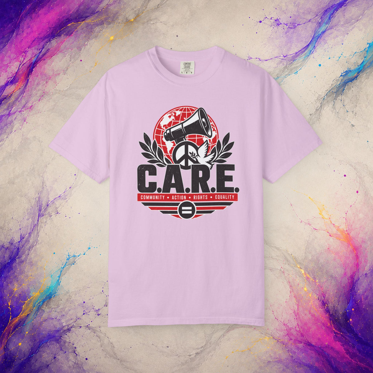 C.A.R.E. Community Action Rights Equality Tee | Activist Peace Shirt