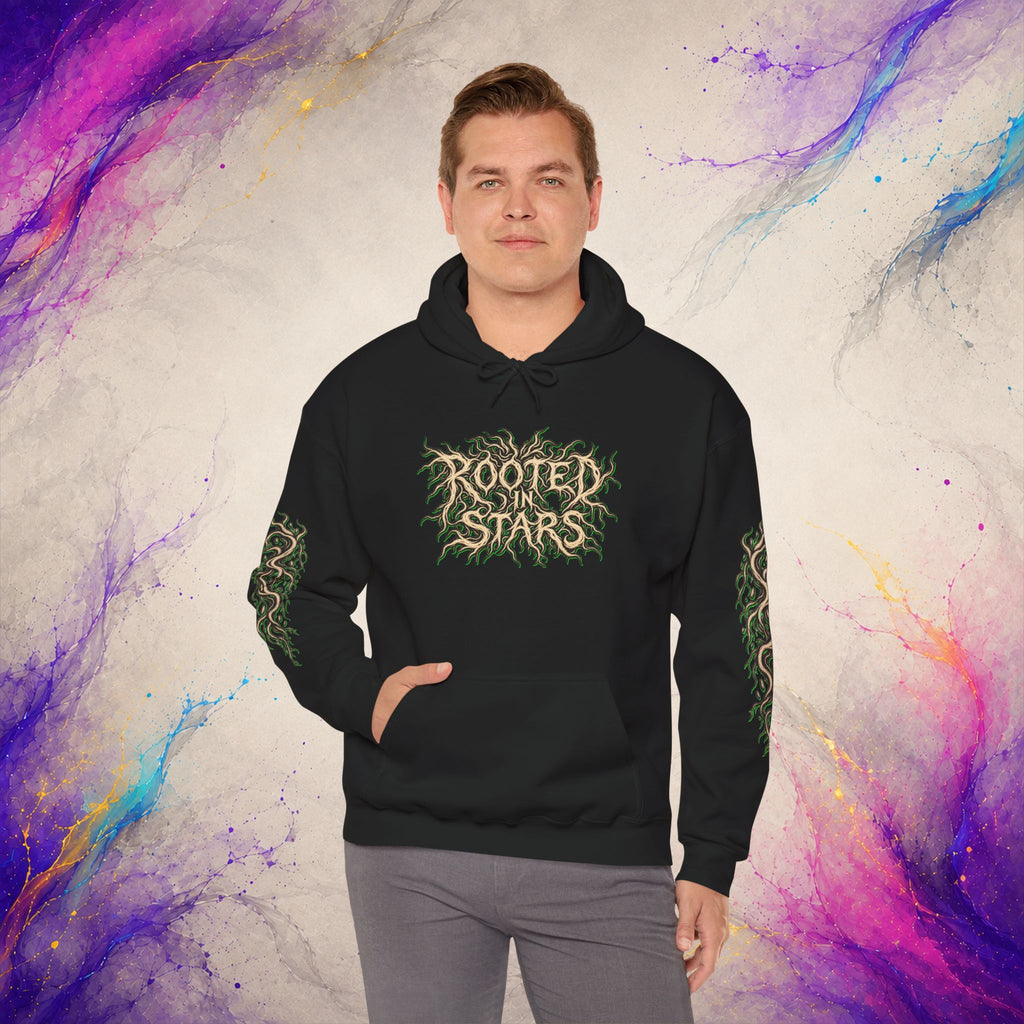 Rooted In Stars Pullover | Celestial Deathcore Graphic Hoodie