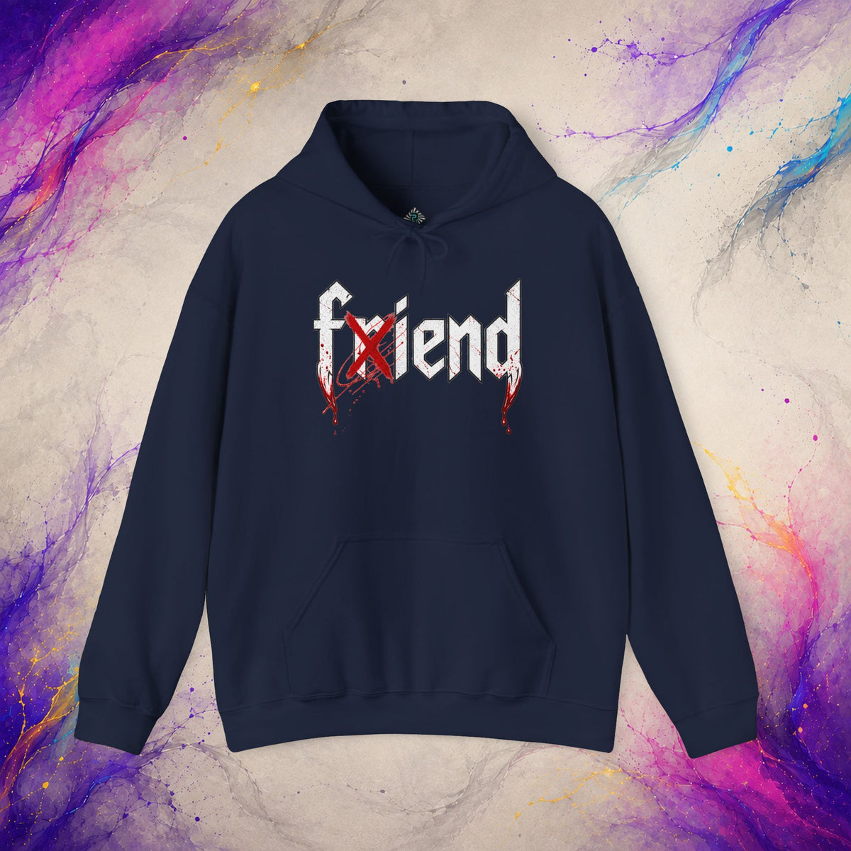 Friend/Fiend Pullover | Minimal Horror Graphic Hoodie