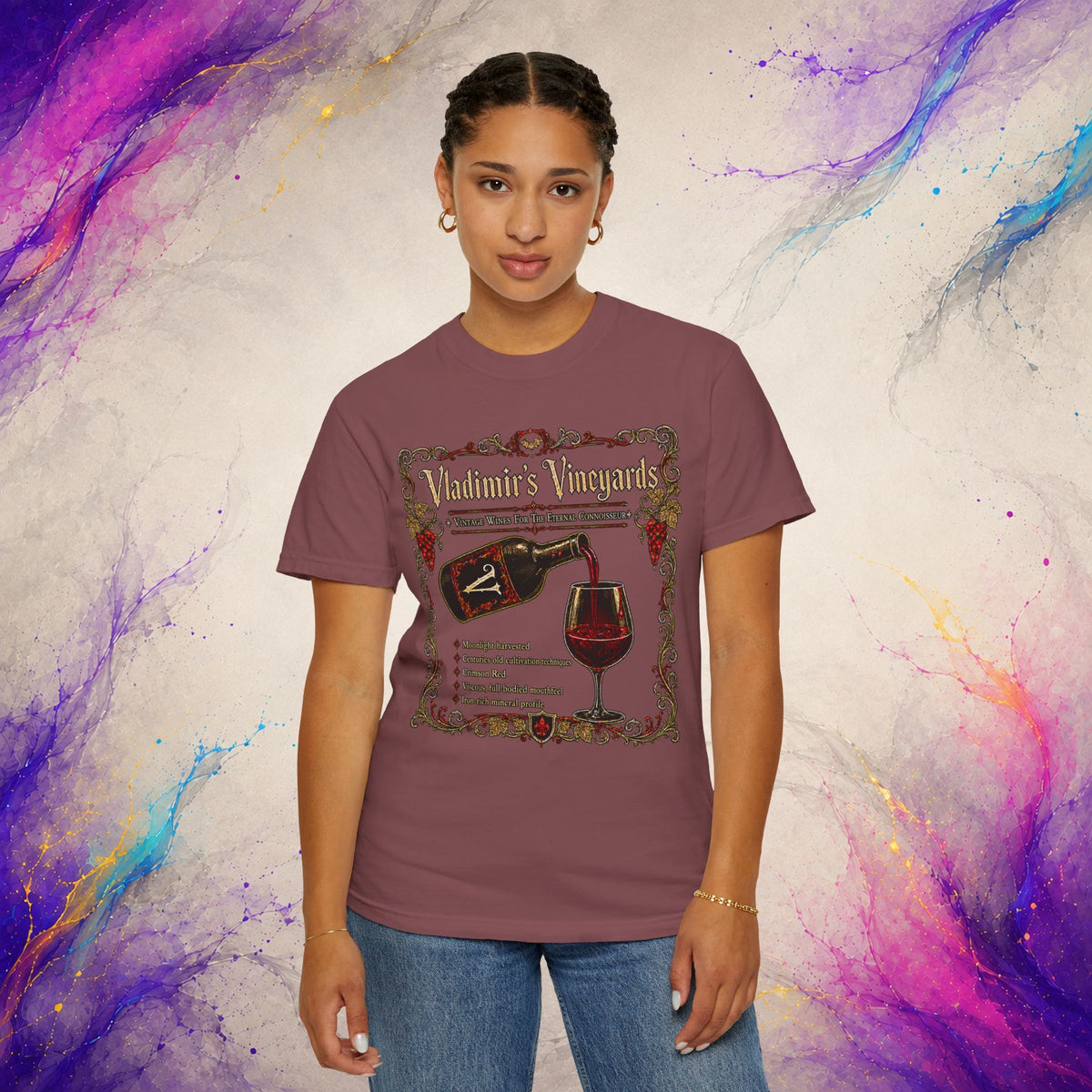 Vladimir’s Vineyards T-Shirt | Vampire Wine Graphic Tee