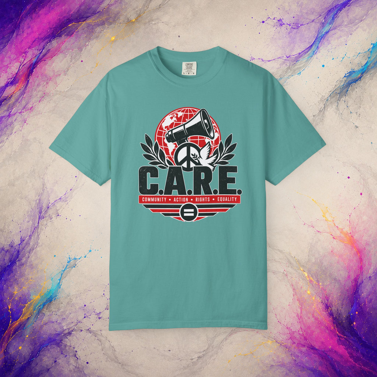 C.A.R.E. Community Action Rights Equality Tee | Activist Peace Shirt