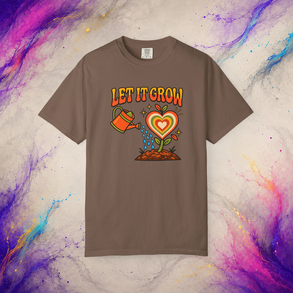 Let It Grow Heart Plant T-Shirt | Retro Garden Graphic Tee