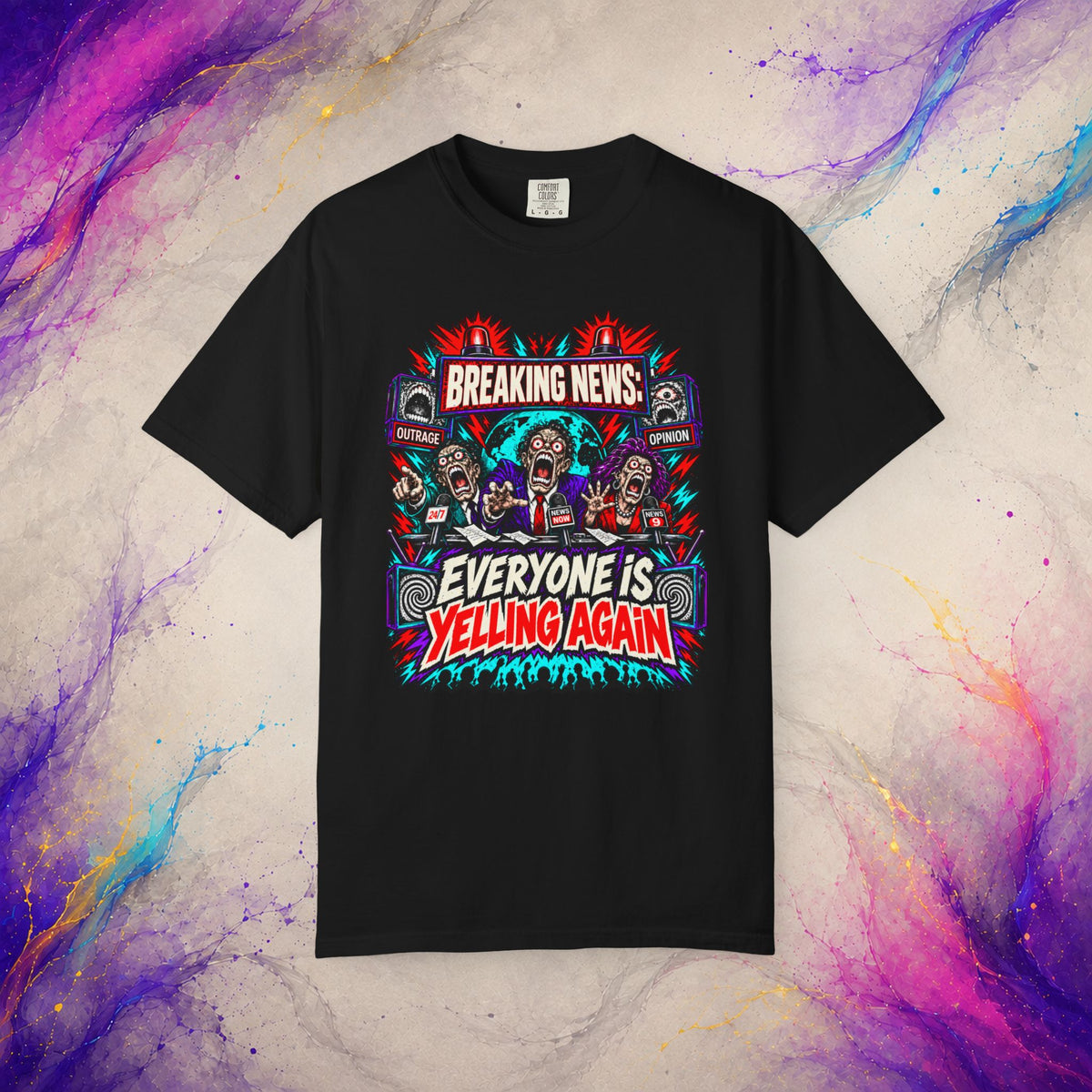 Everyone Is Yelling Again Tee | Breaking News Media Satire T-Shirt