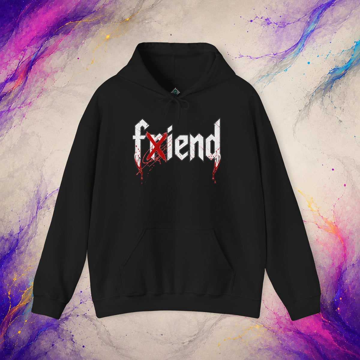 Friend/Fiend Pullover | Minimal Horror Graphic Hoodie