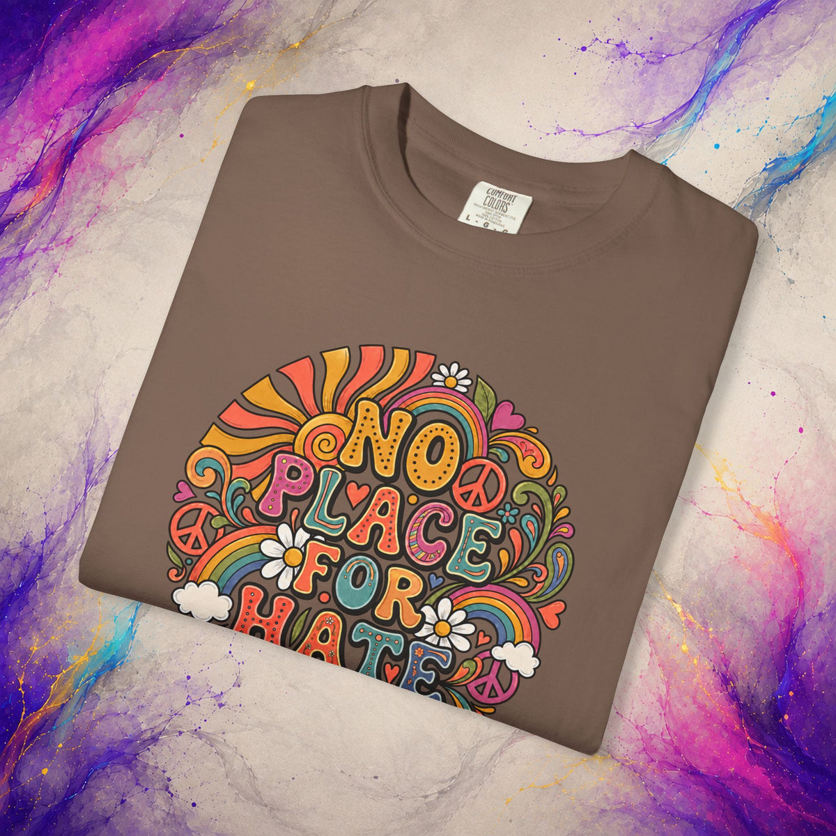 No Place for Hate Tee | Retro Peace Graphic T-Shirt