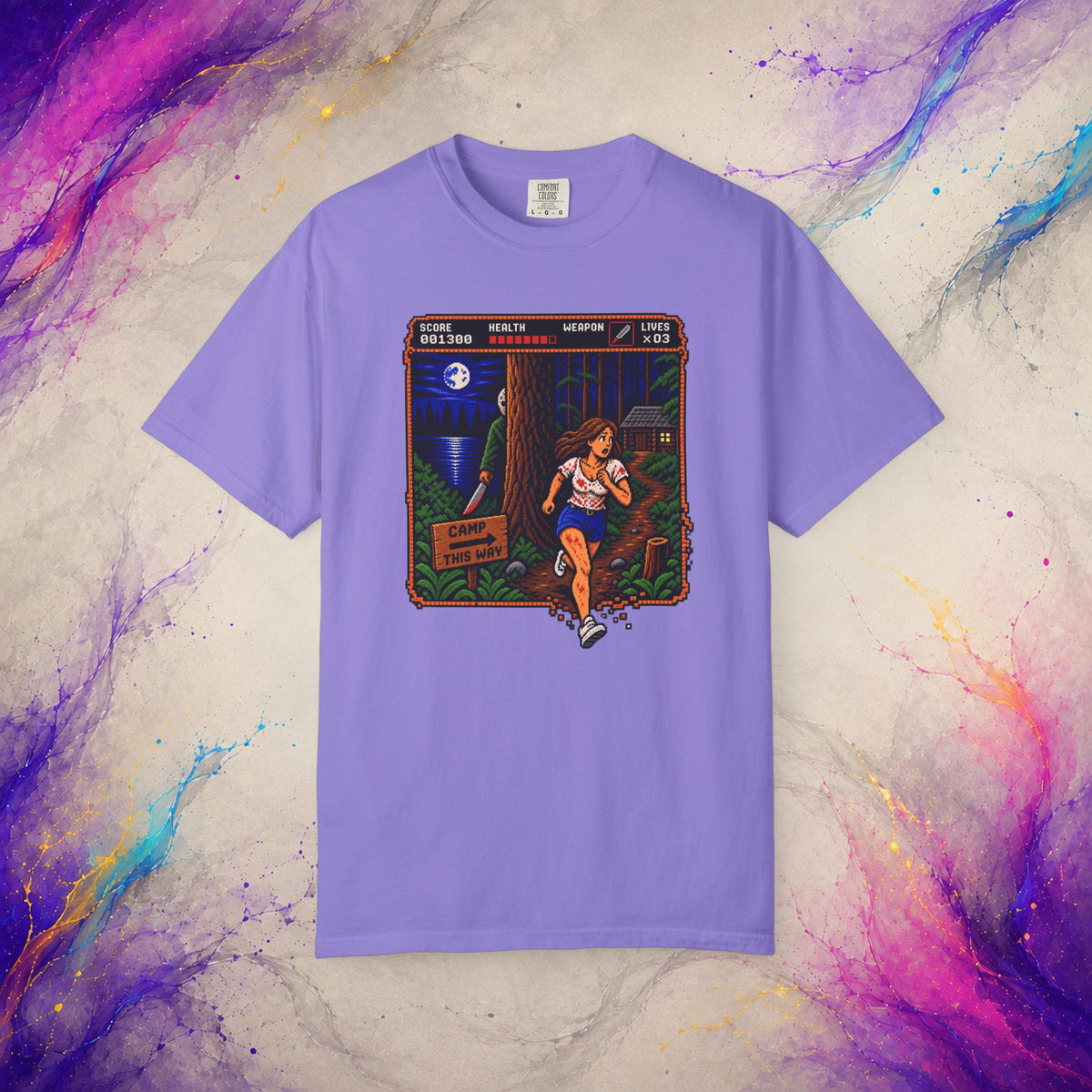 Camp This Way Tee | Retro Pixel Slasher Horror T-Shirt