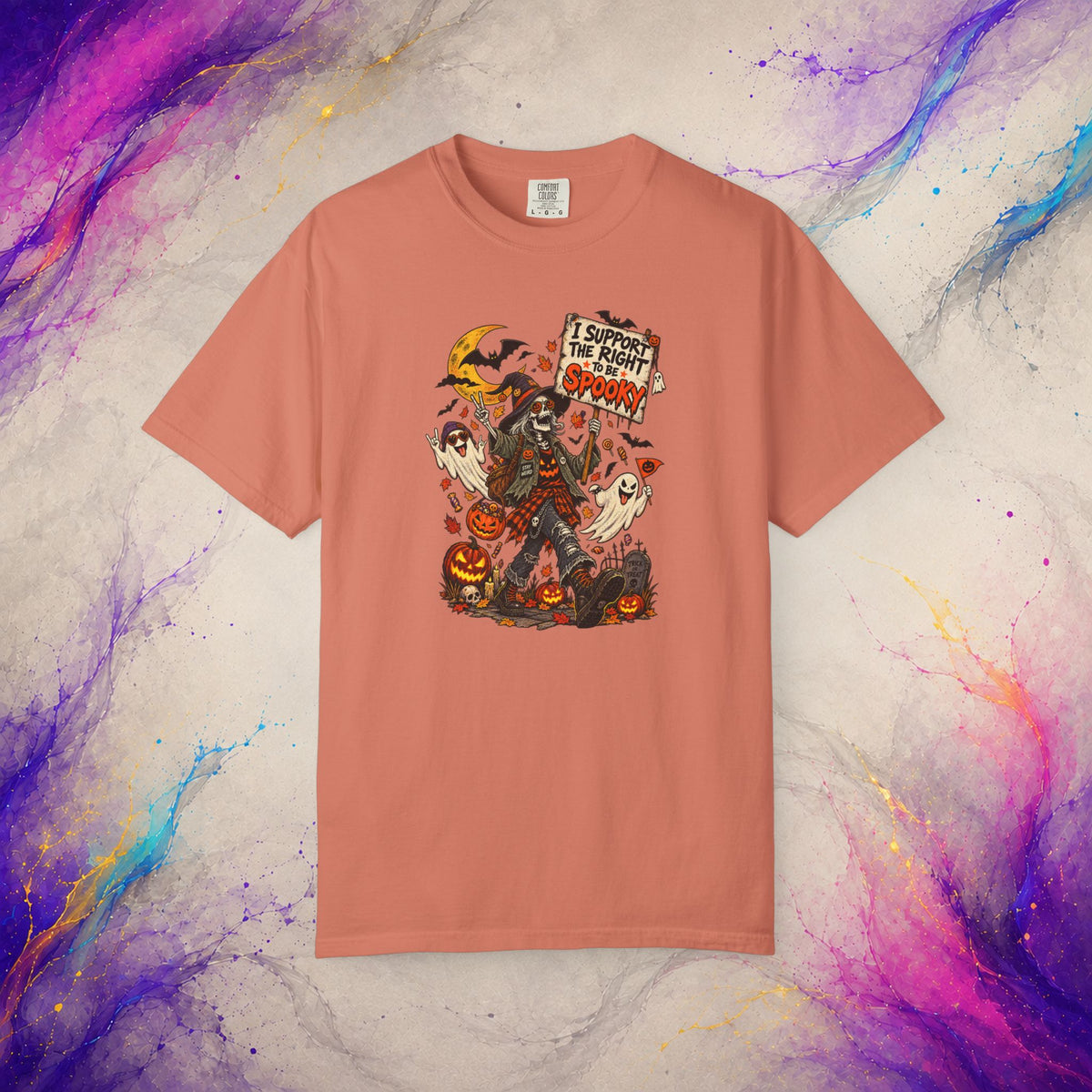 I Support the Right to Be Spooky Tee | Halloween Skeleton T-Shirt