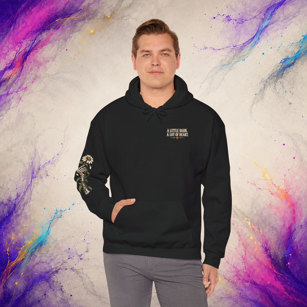 Kindness Looks Good In Black Pullover | Dark Floral Skull Hoodie