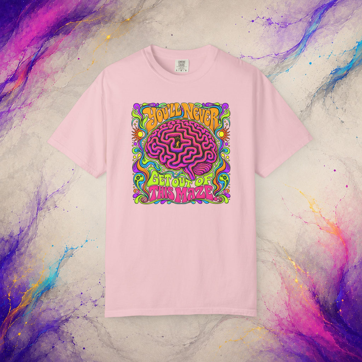 You’ll Never Get Out of This Maze T-Shirt | Psychedelic Brain Graphic Tee