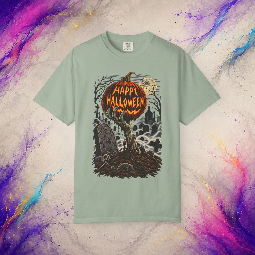Happy Halloween Tee | Vintage Pumpkin Graveyard T-Shirt