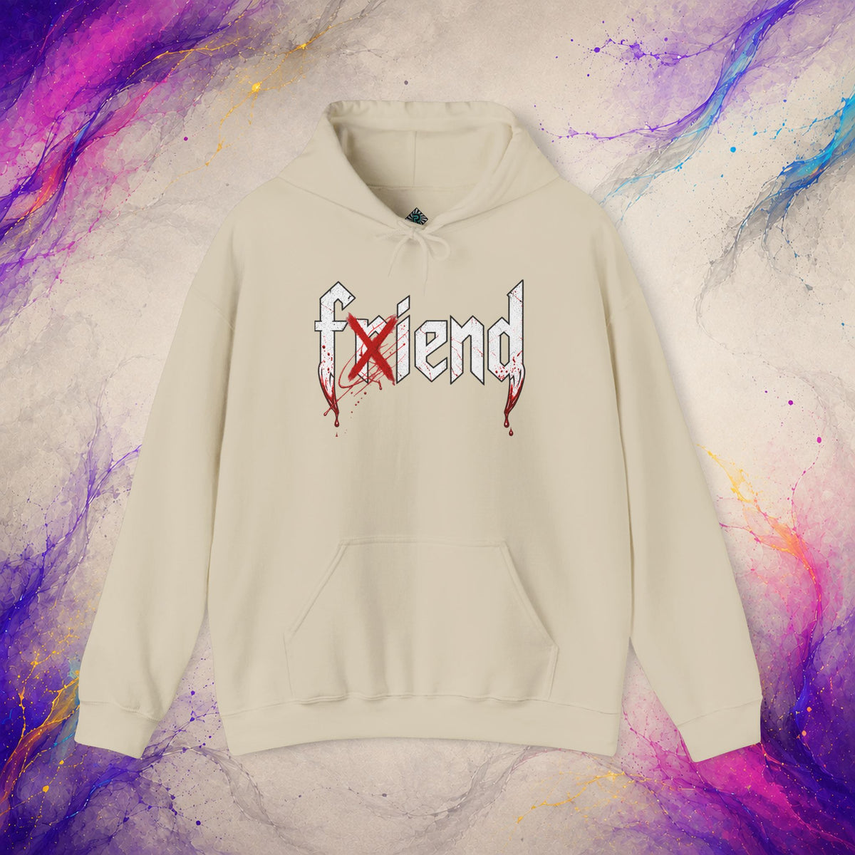 Friend/Fiend Pullover | Minimal Horror Graphic Hoodie