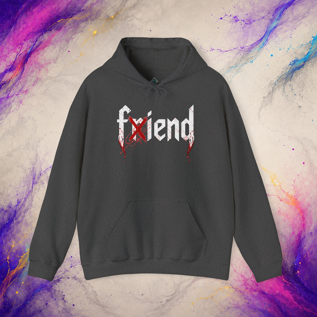 Friend/Fiend Pullover | Minimal Horror Graphic Hoodie
