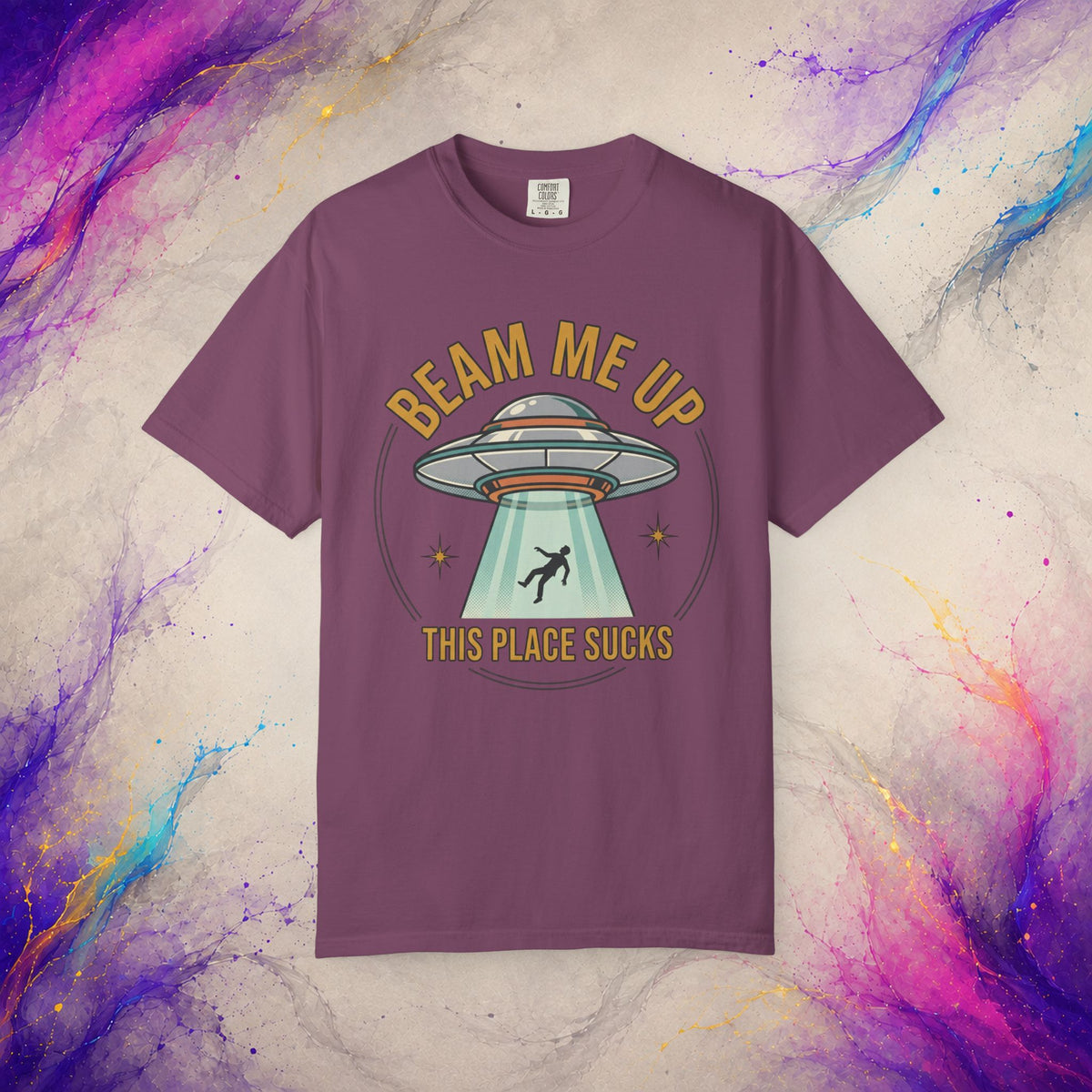 Beam Me Up This Place Sucks Tee | Retro UFO Shirt