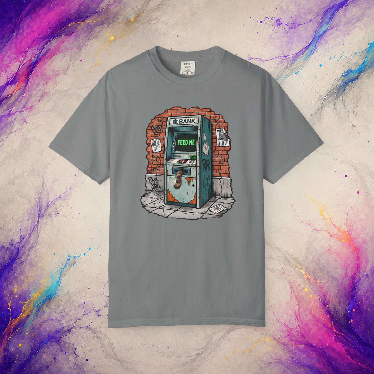 Feed Me Tee | Weird Stray Cat ATM Shirt
