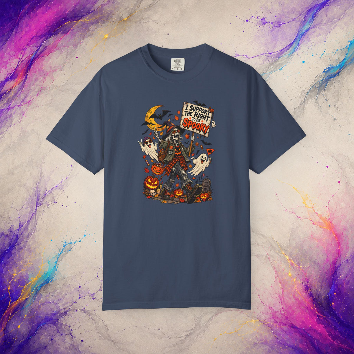 I Support the Right to Be Spooky Tee | Halloween Skeleton T-Shirt