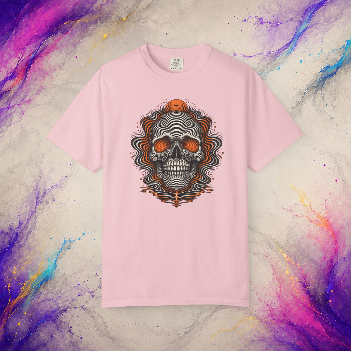 Hypnotic Skull Tee | Optical Illusion Halloween Shirt