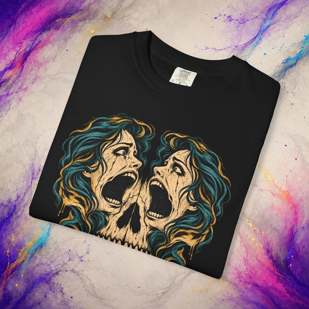 Split Scream Tee | Surreal Skull Horror Shirt