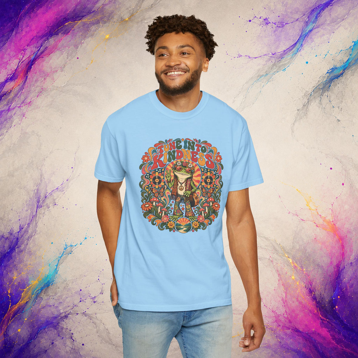 Tune Into Kindness Tee | Peace Frog Graphic T-Shirt