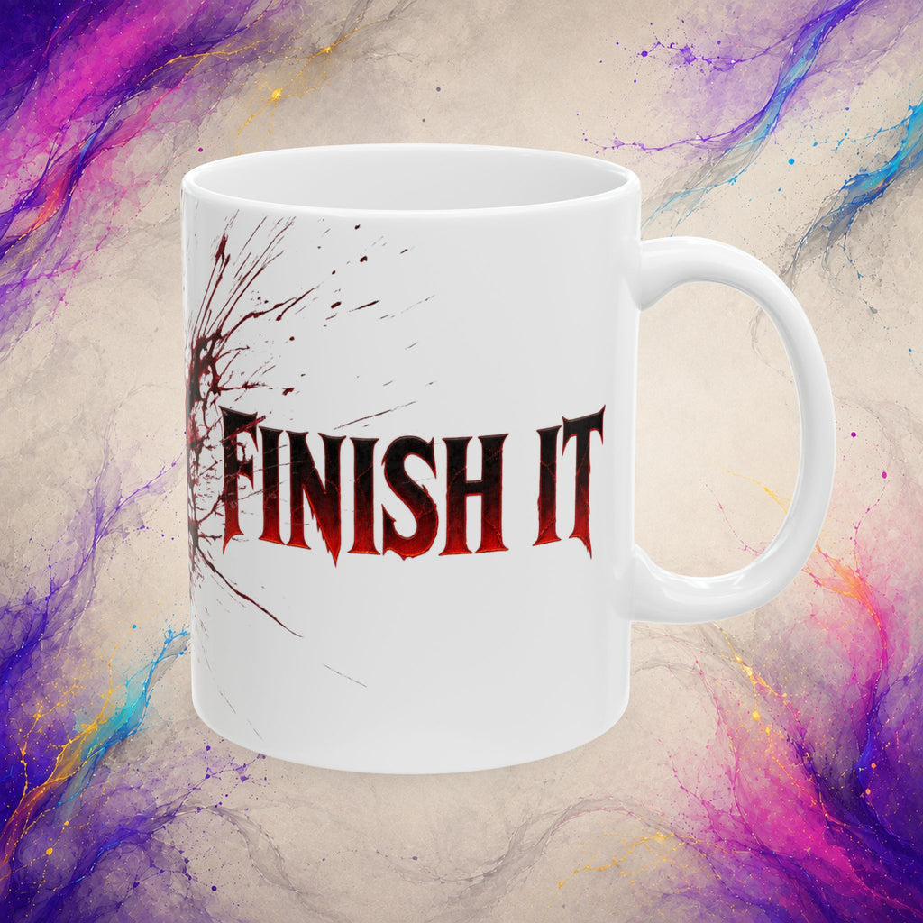 Brewtality Finish It Mug | Dark Coffee Gamer Coffee Cup
