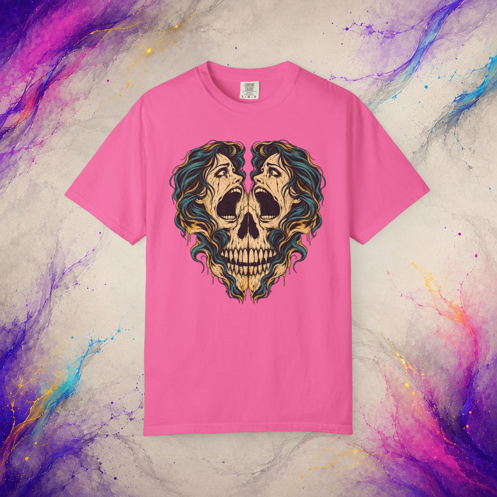 Split Scream Tee | Surreal Skull Horror Shirt