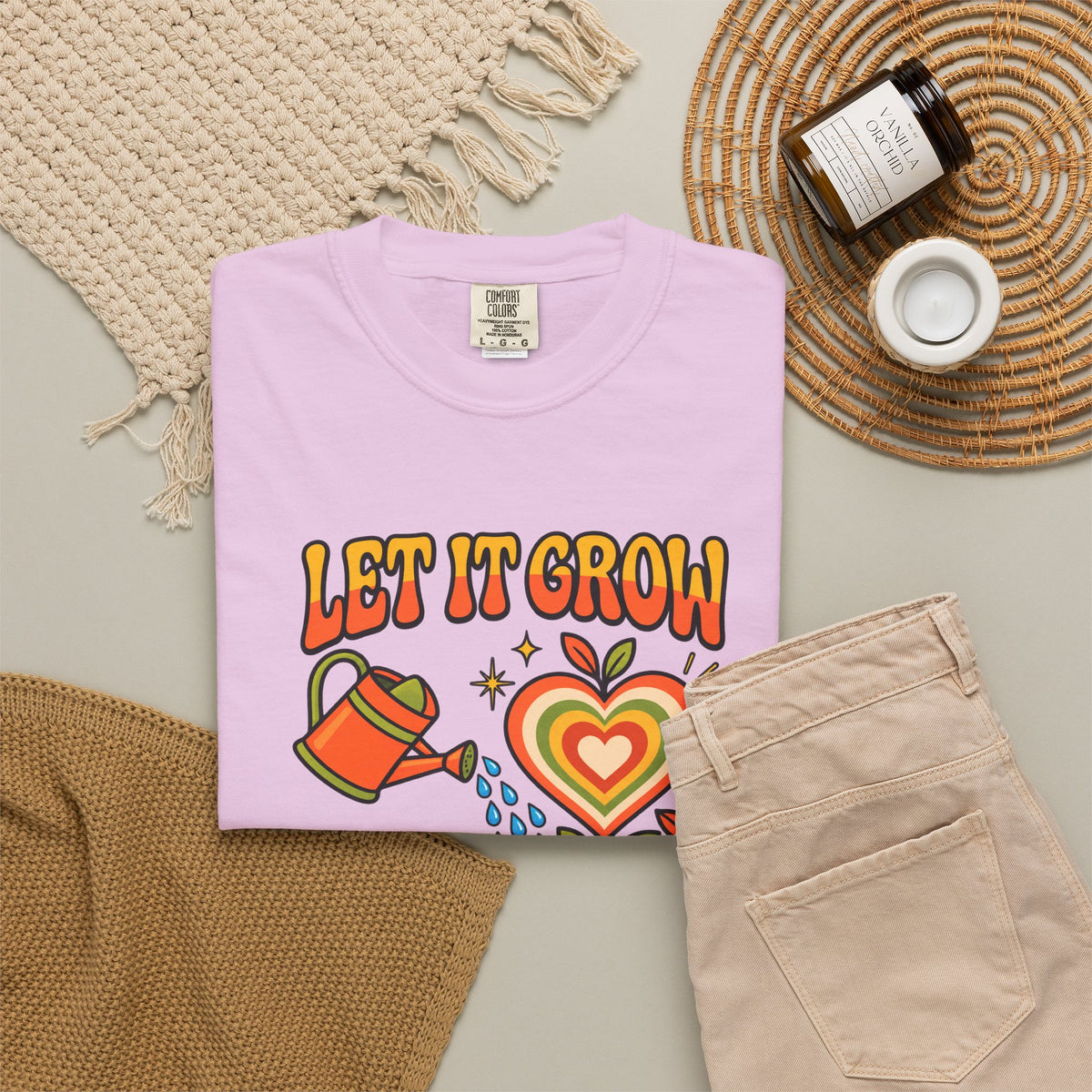 Let It Grow Heart Plant T-Shirt | Retro Garden Graphic Tee