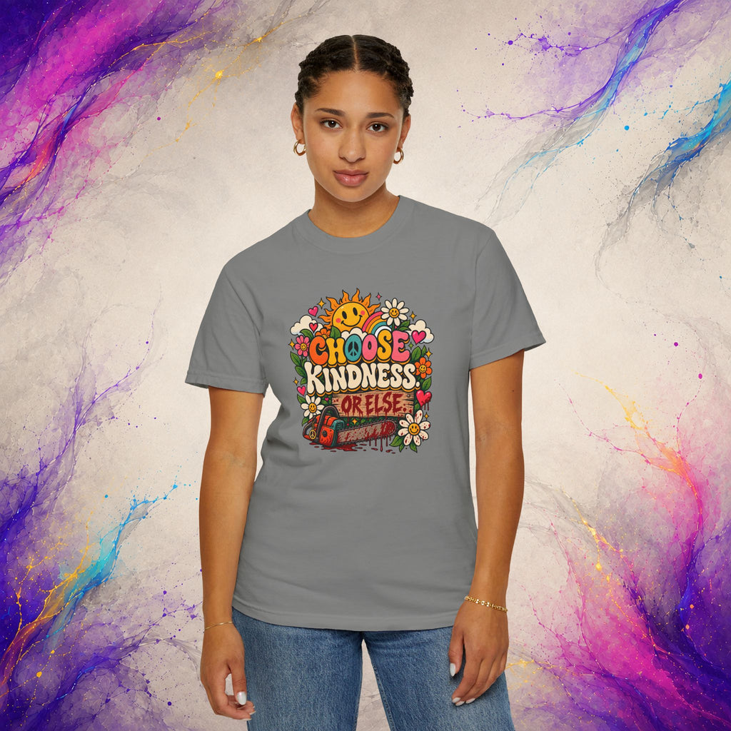 Choose Kindness or Else Tee | Retro Dark Humor Peace Shirt
