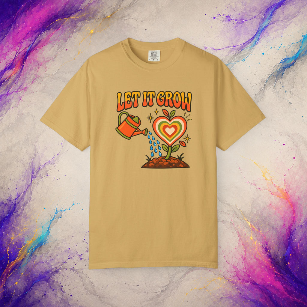 Let It Grow Heart Plant T-Shirt | Retro Garden Graphic Tee