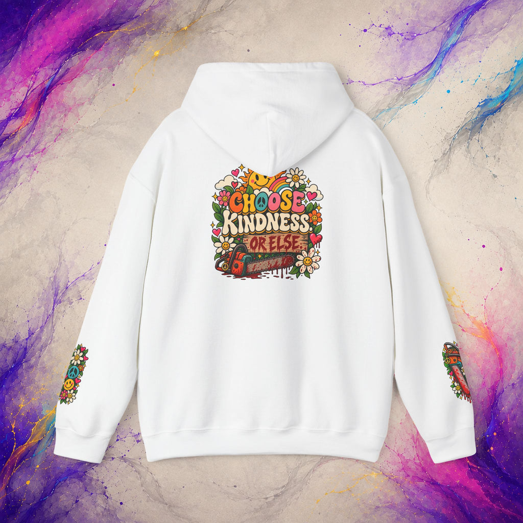 Choose Kindness Pullover | Retro Dark Humor Peace Hoodie