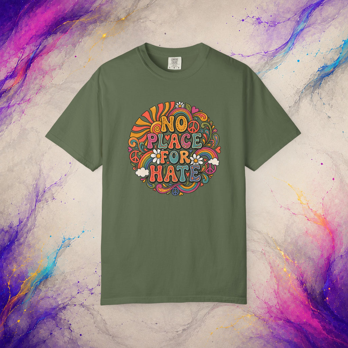 No Place for Hate Tee | Retro Peace Graphic T-Shirt
