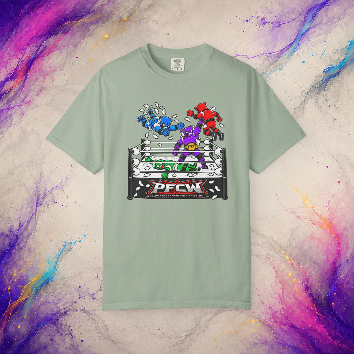 Pillow Fight Championship Wrestling Tee | Retro Wrestling Parody T-Shirt