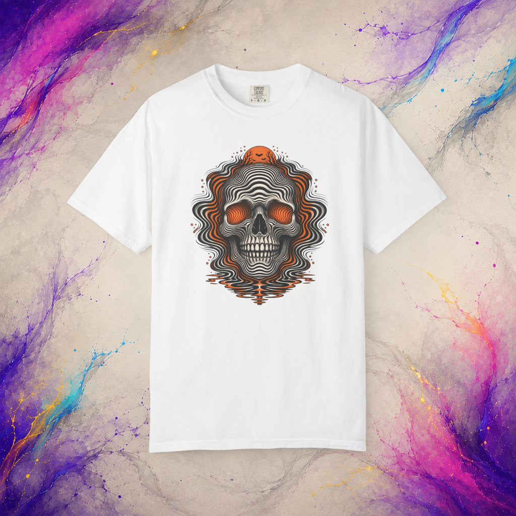 Hypnotic Skull Tee | Optical Illusion Halloween Shirt