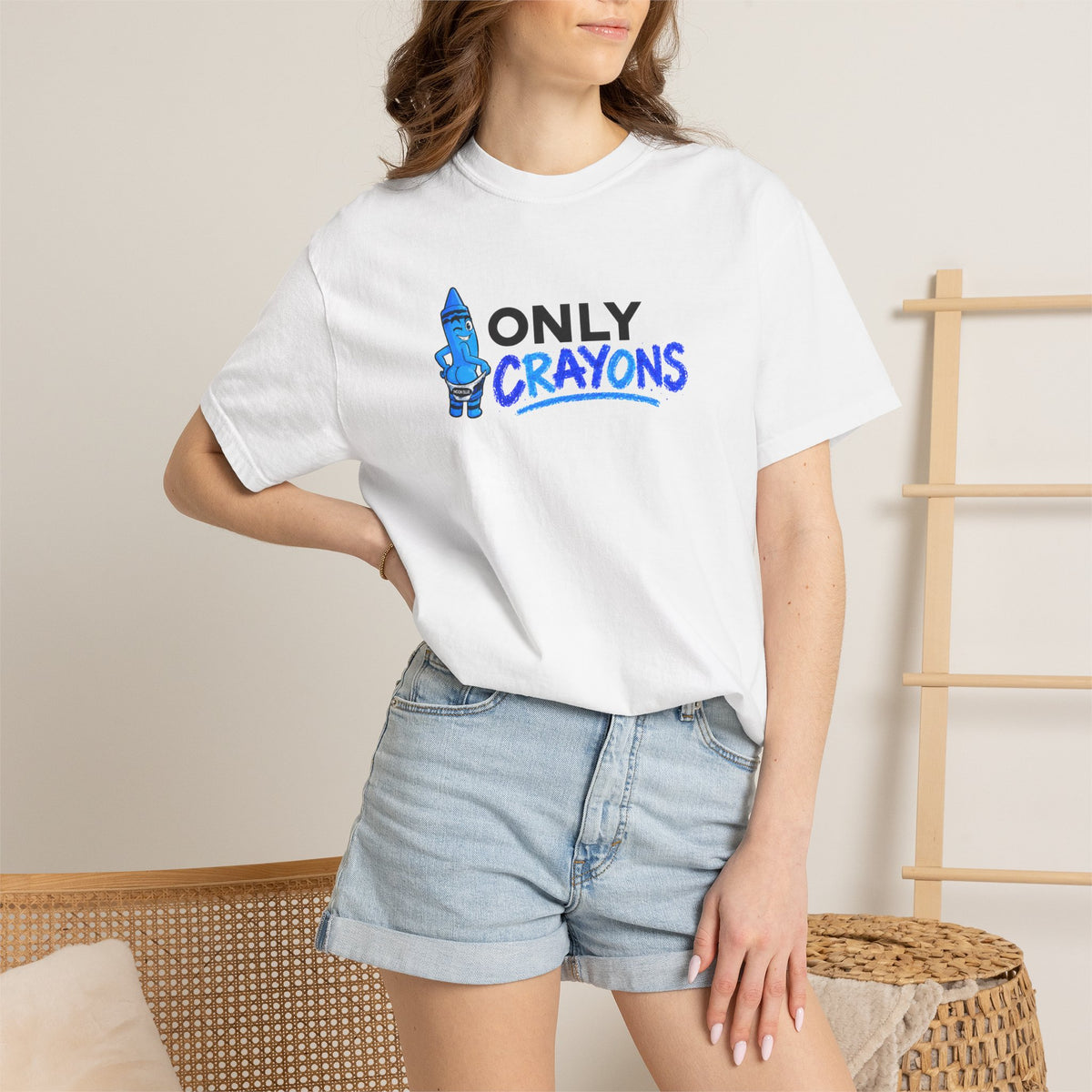 Only Crayons Tee | Funny Adult Humor Shirt