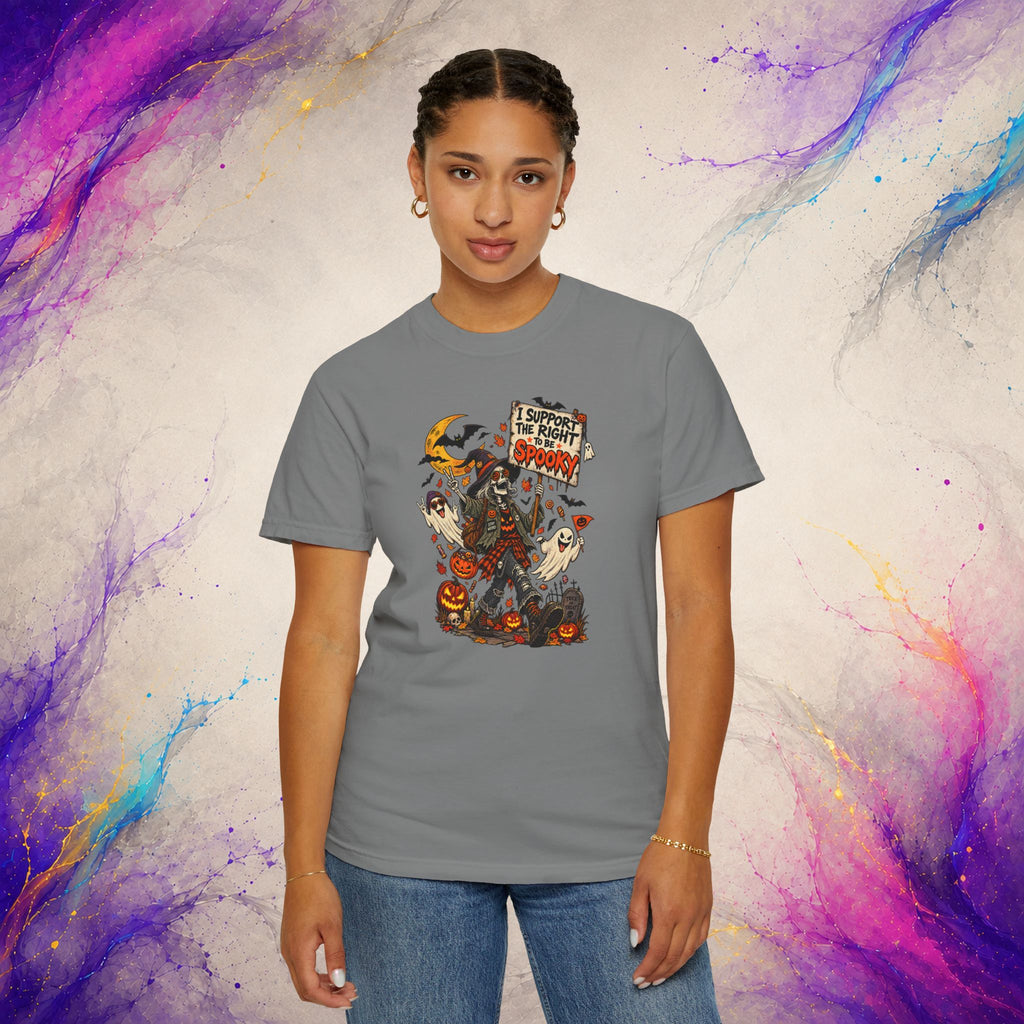 I Support the Right to Be Spooky Tee | Halloween Skeleton T-Shirt