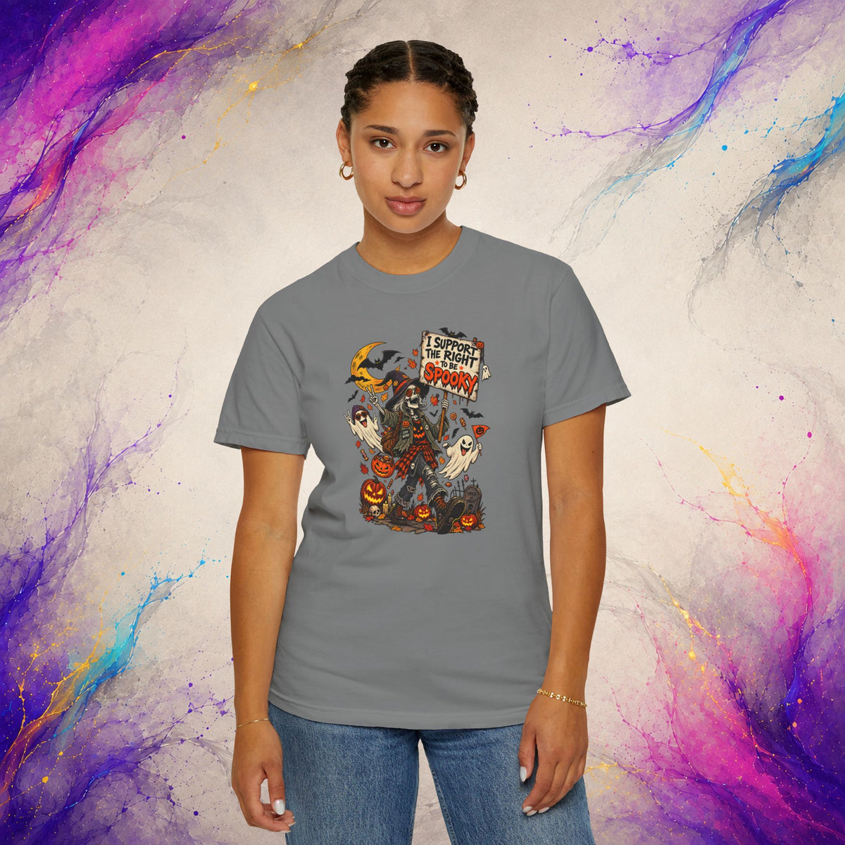 I Support the Right to Be Spooky Tee | Halloween Skeleton T-Shirt