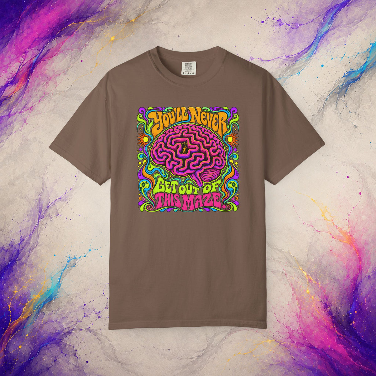 You’ll Never Get Out of This Maze T-Shirt | Psychedelic Brain Graphic Tee