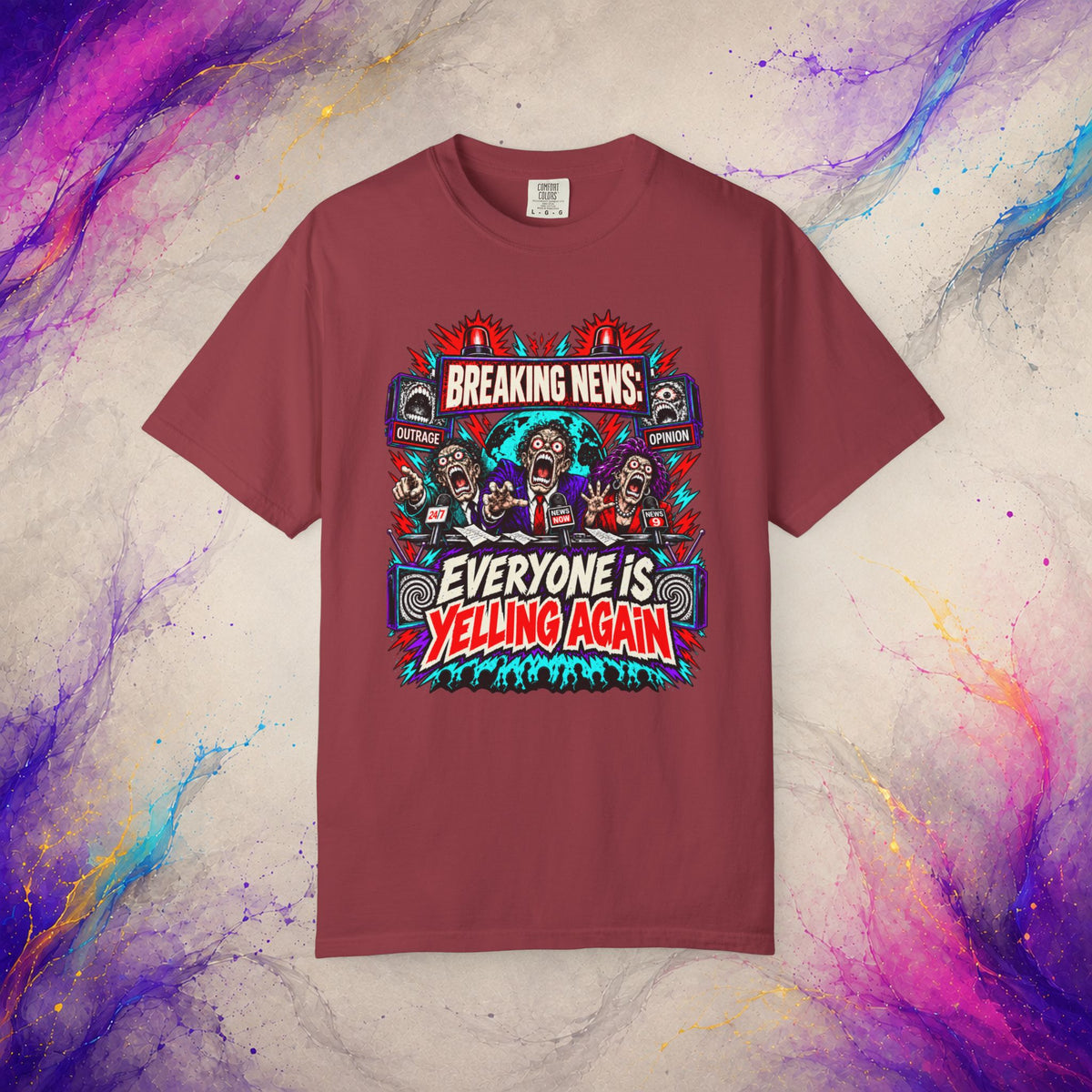 Everyone Is Yelling Again Tee | Breaking News Media Satire T-Shirt